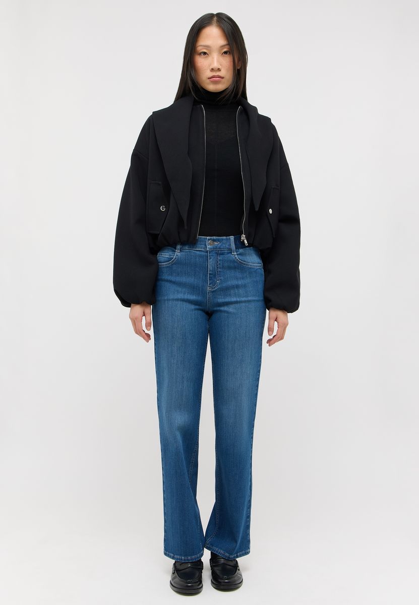 Straight-Leg-Jeans mit elastischem Bund