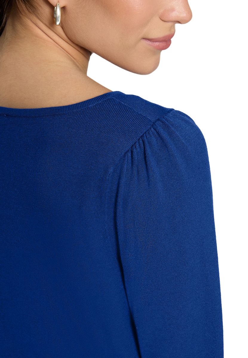 Eleganter Puffärmel-Pullover mit U-Boot-Ausschnitt