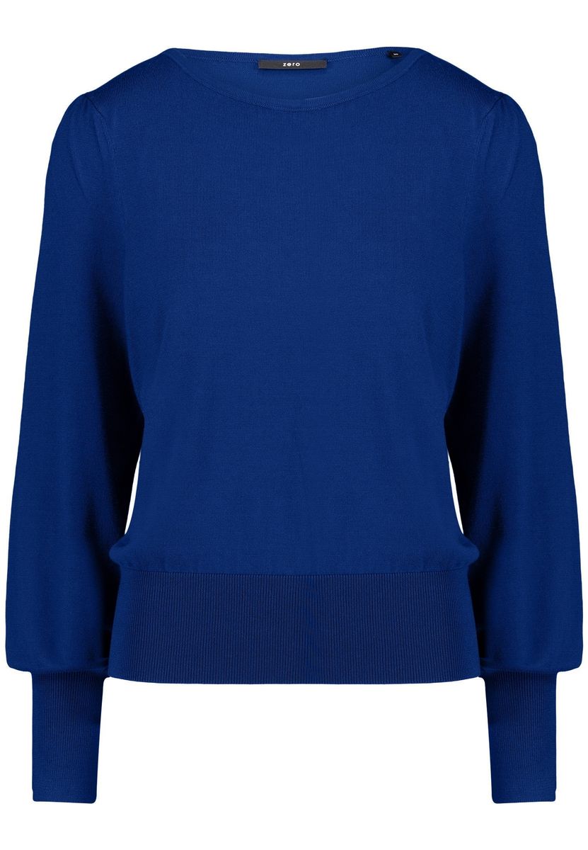 Eleganter Puffärmel-Pullover mit U-Boot-Ausschnitt
