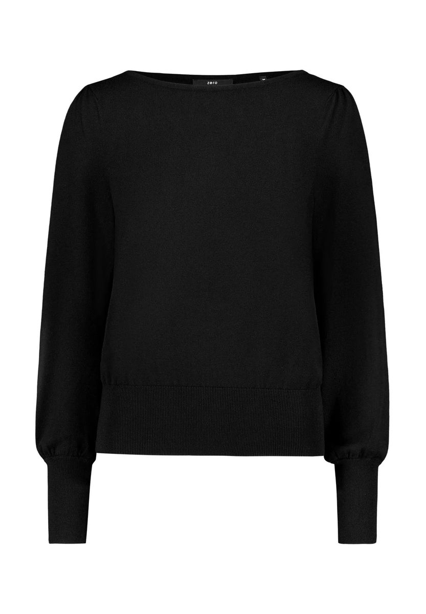 Pullover mit Puffärmeln und U-Boot-Ausschnitt