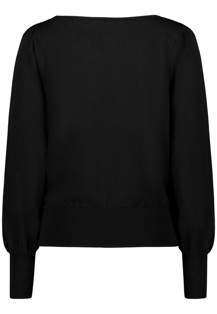 Pullover mit Puffärmeln und U-Boot-Ausschnitt