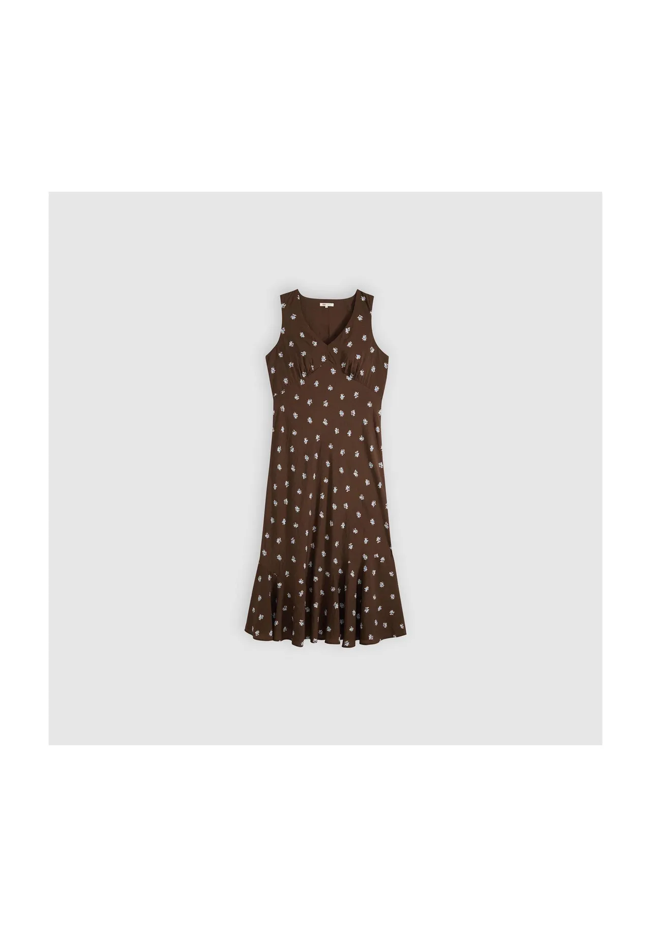 Midikleid mit Blumenmuster und V-Ausschnitt