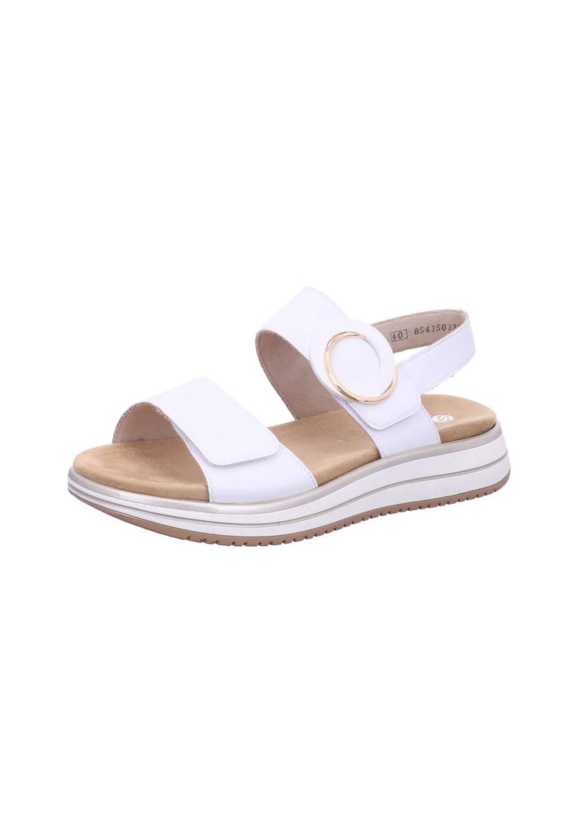 Minimalistische Plateausandalen mit Golddetail