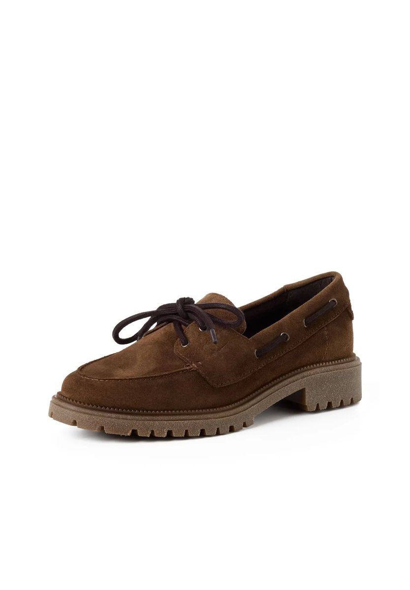 Robuste Wildleder-Bootsschuhe mit Plateausohle