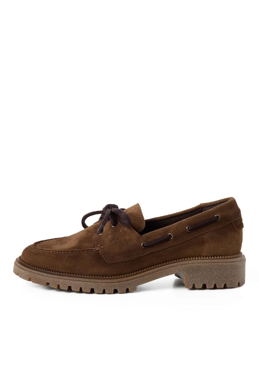 Robuste Wildleder-Bootsschuhe mit Plateausohle