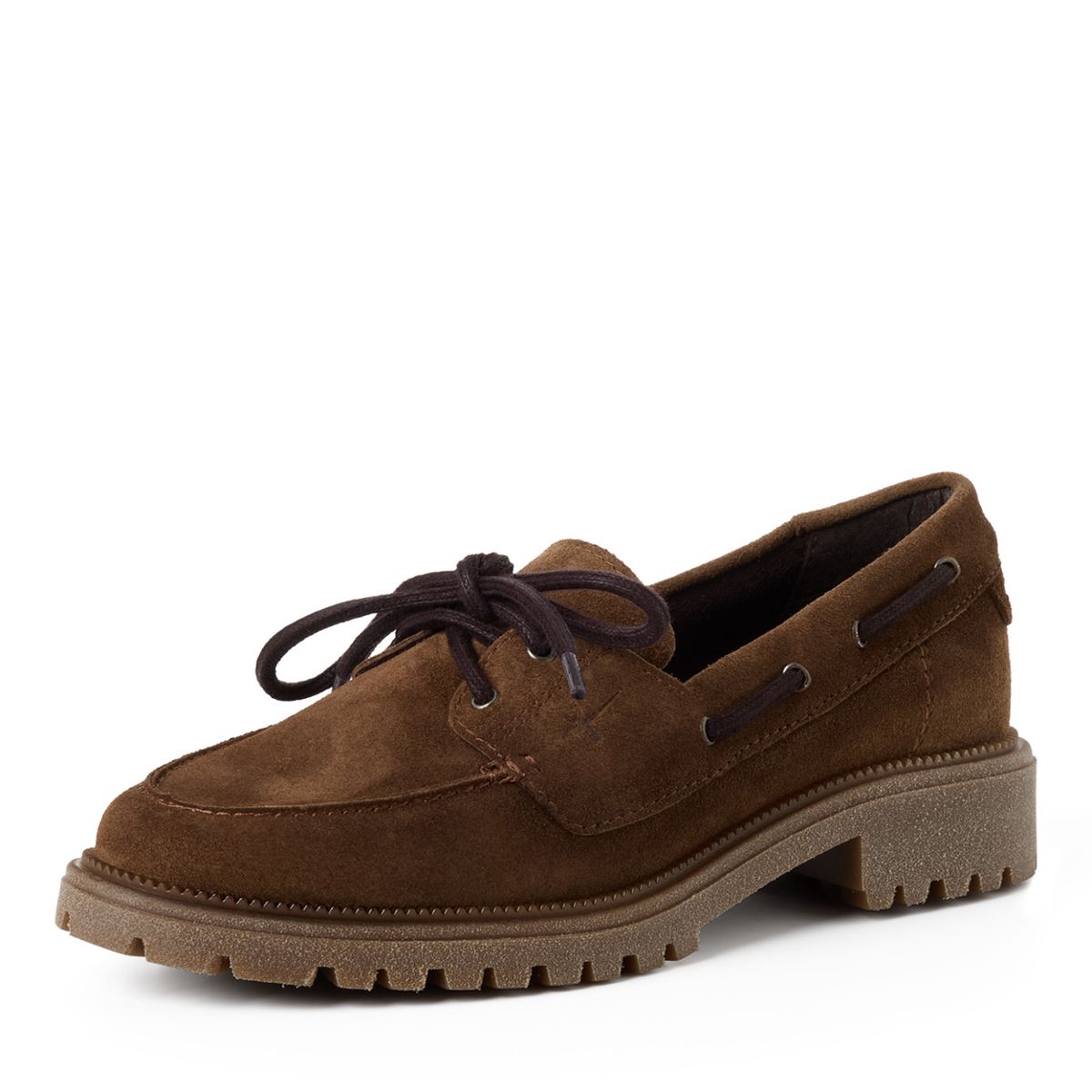 Robuste Wildleder-Bootsschuhe mit Plateausohle
