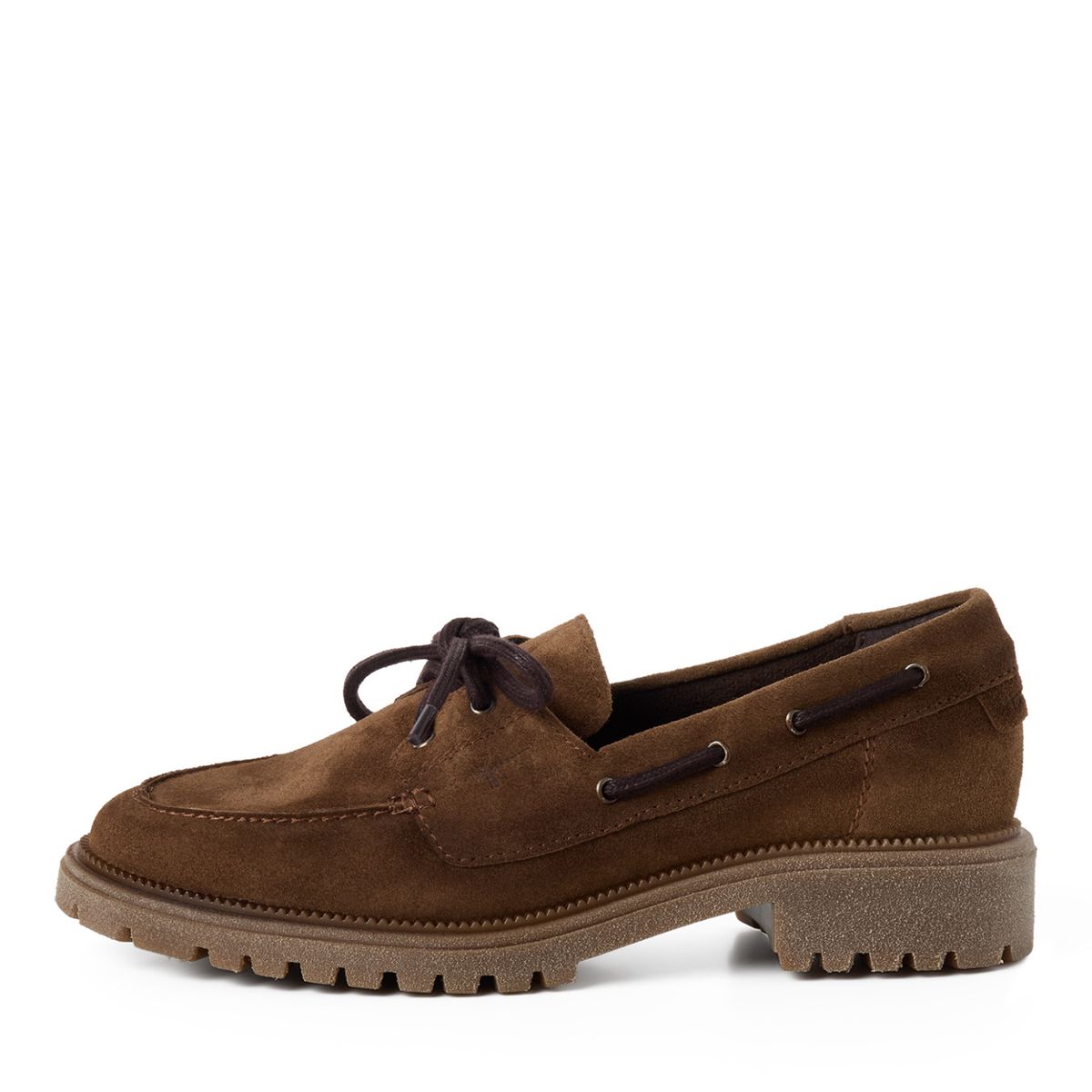 Robuste Wildleder-Bootsschuhe mit Plateausohle