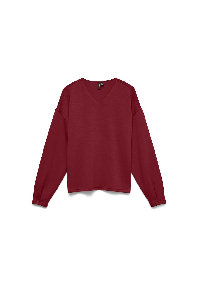 Sweatshirt mit V-Ausschnitt und überschnittenen Schultern