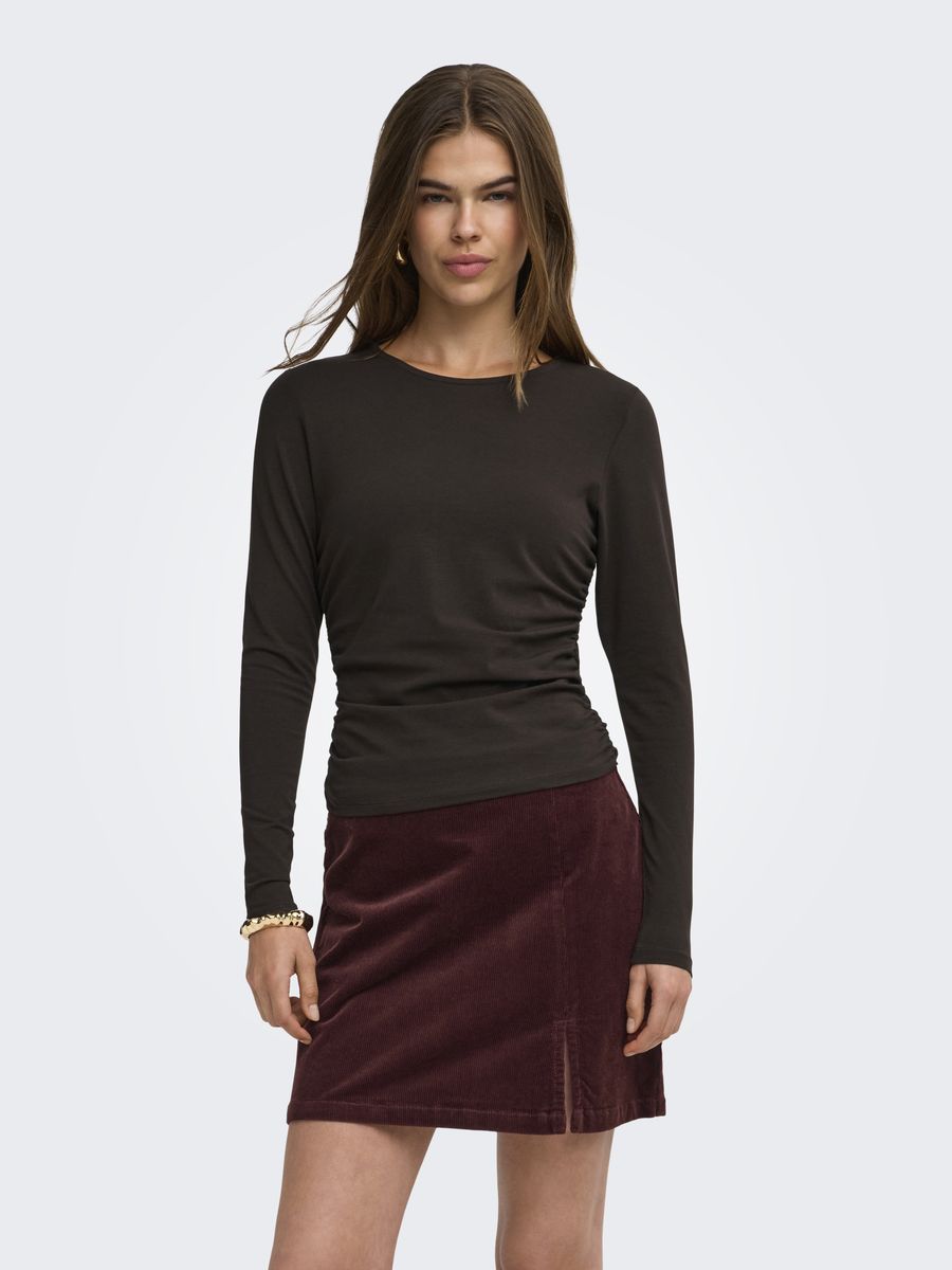 Langarmshirt mit seitlicher Raffung