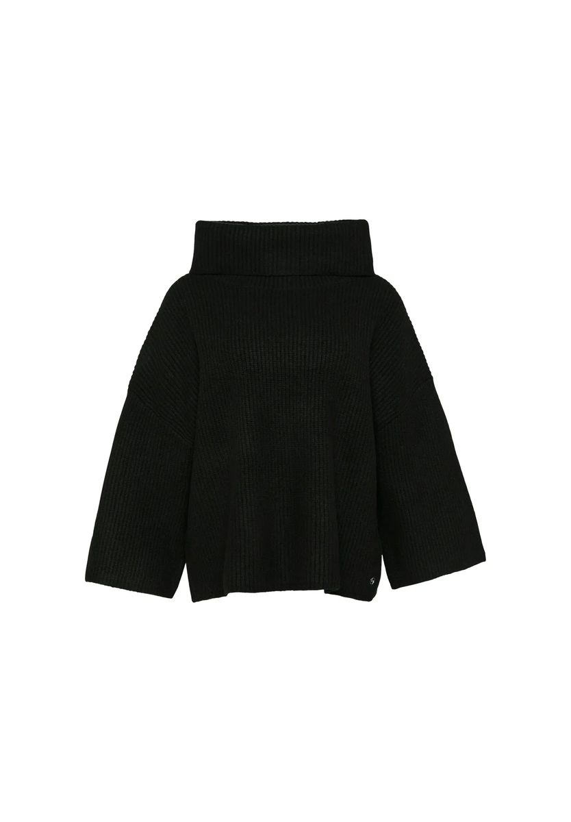 Oversized Rollkragen-Poncho-Pullover