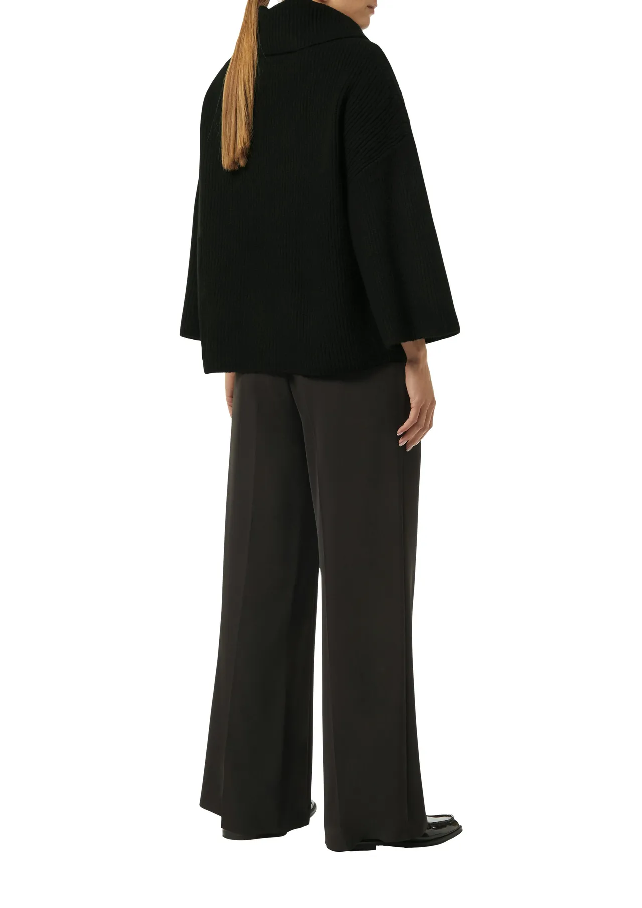 Oversized Rollkragen-Poncho-Pullover