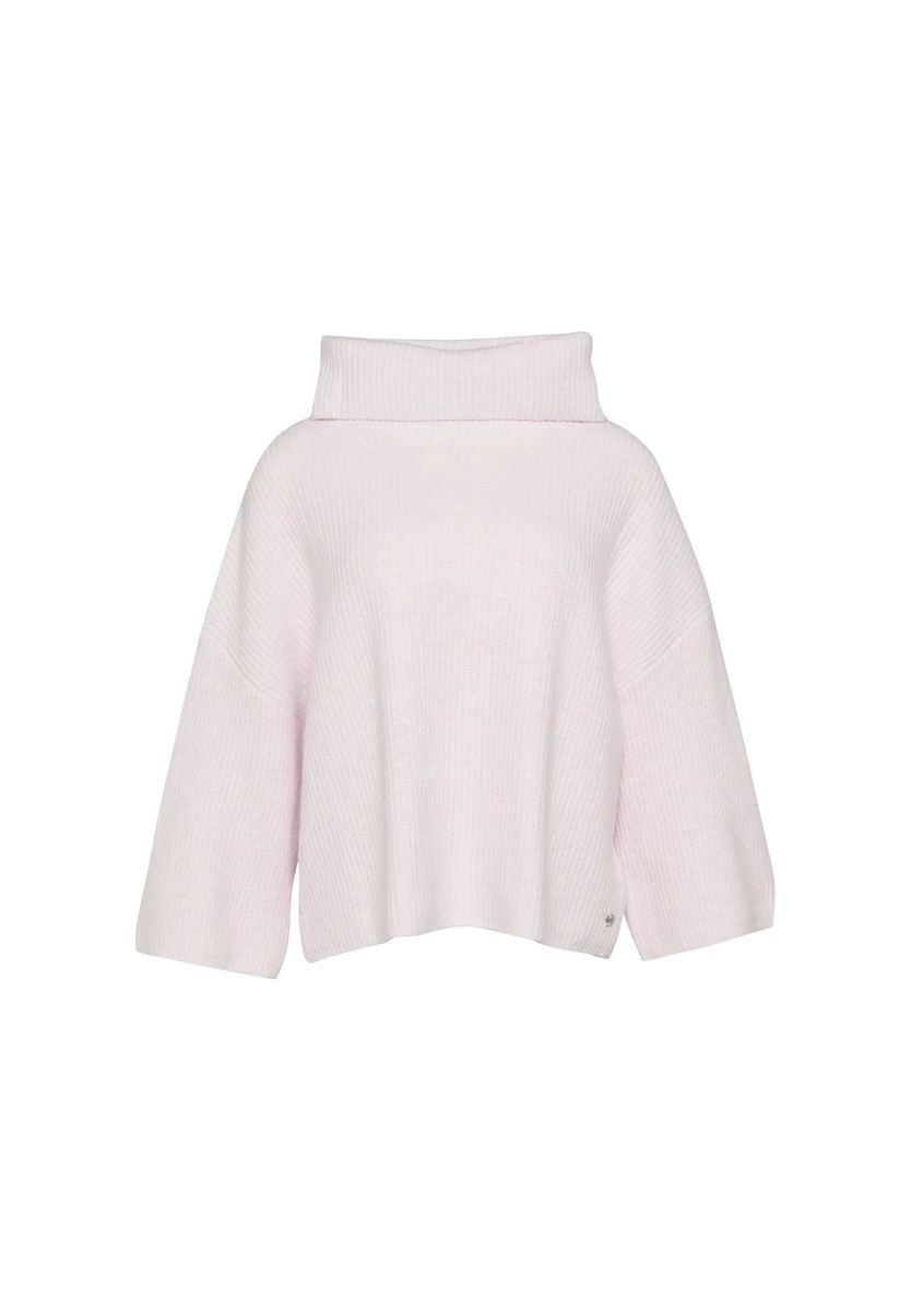 Gerippter Oversize-Rollkragen-Poncho