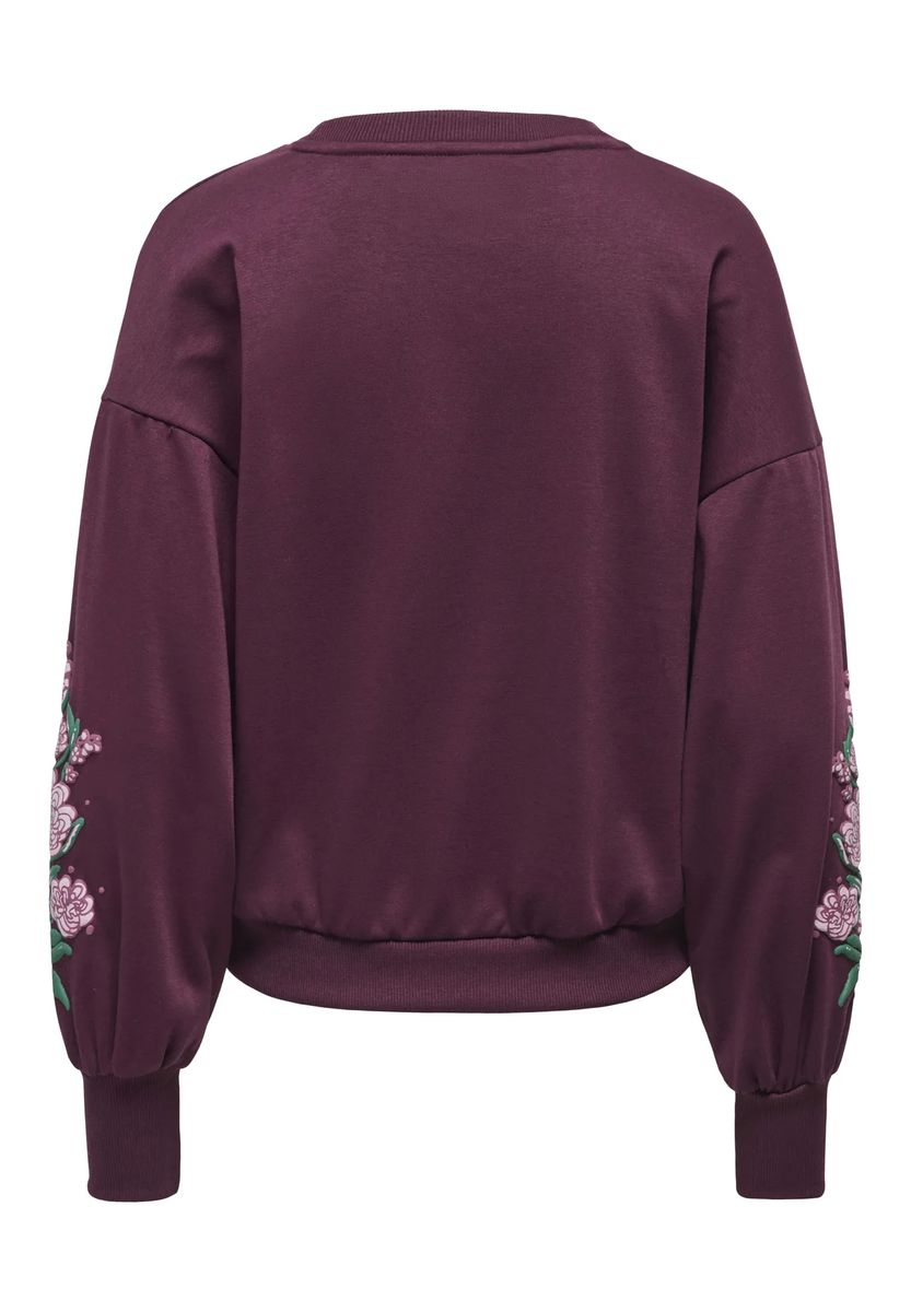 Sweatshirt mit bestickten Ballonärmeln