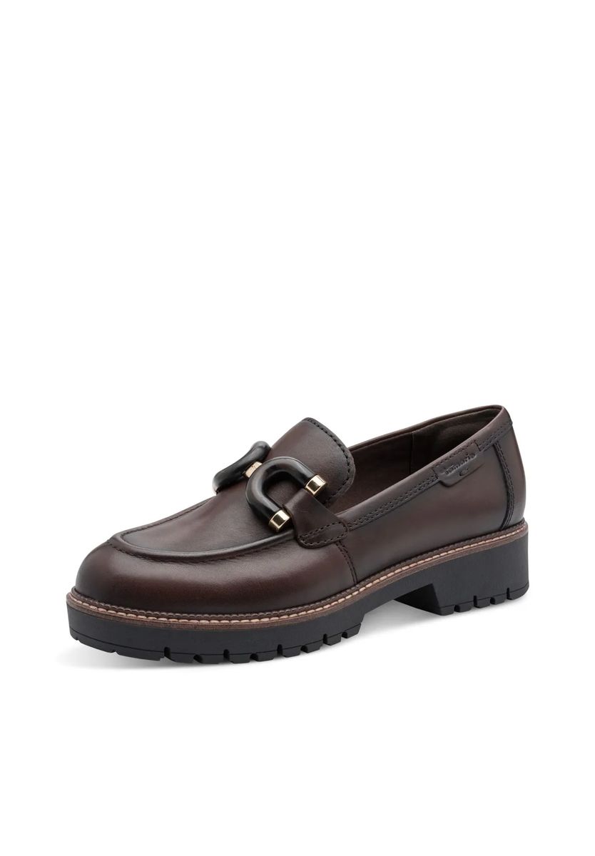 Chunky Leder-Loafer mit Schnalle