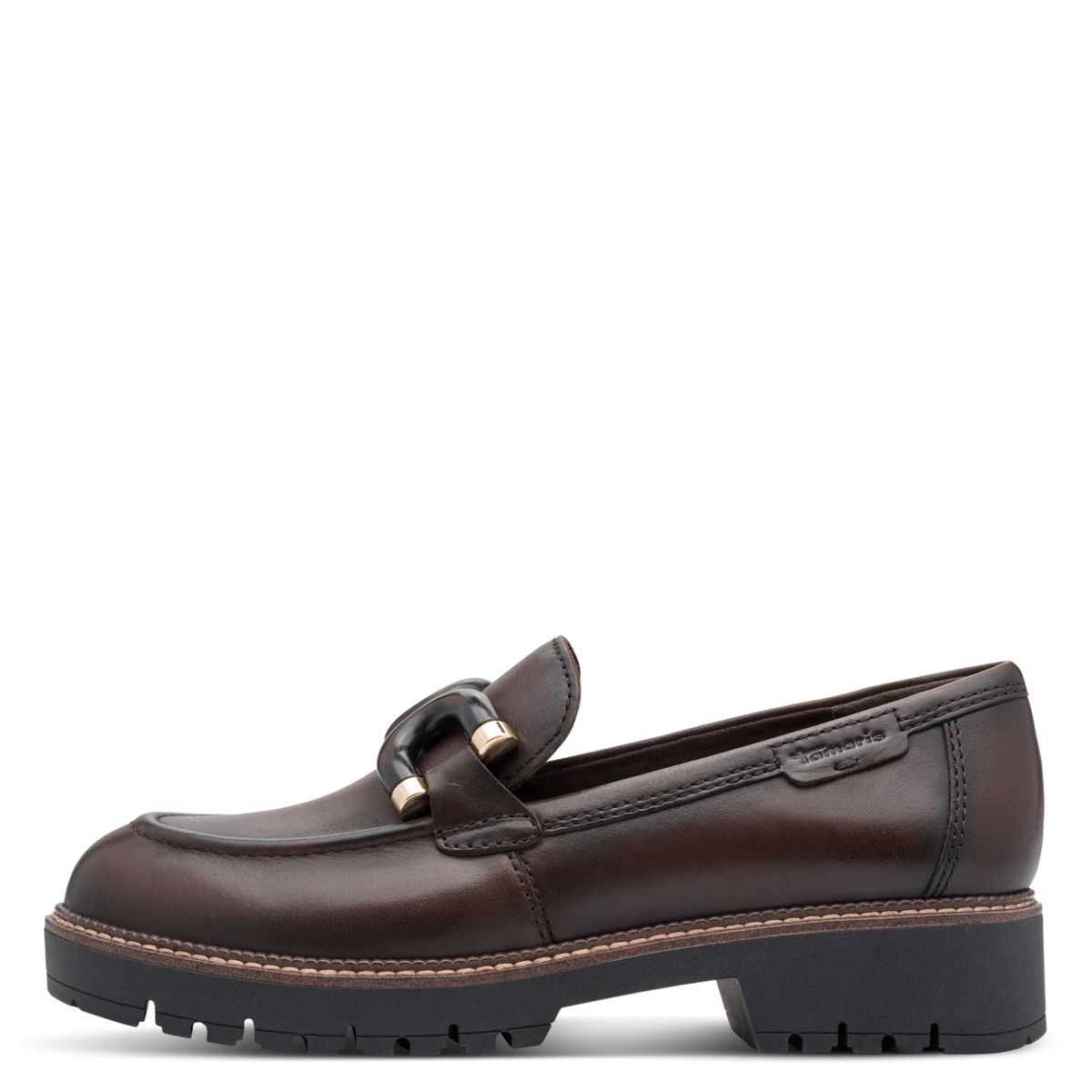 Chunky Leder-Loafer mit Schnalle
