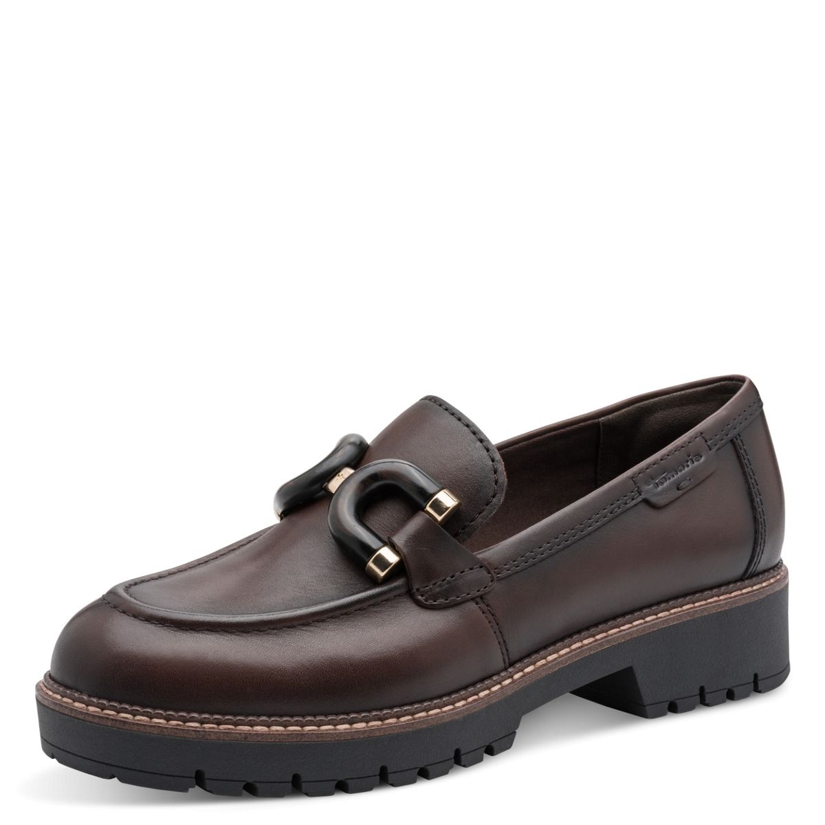 Chunky Leder-Loafer mit Schnalle