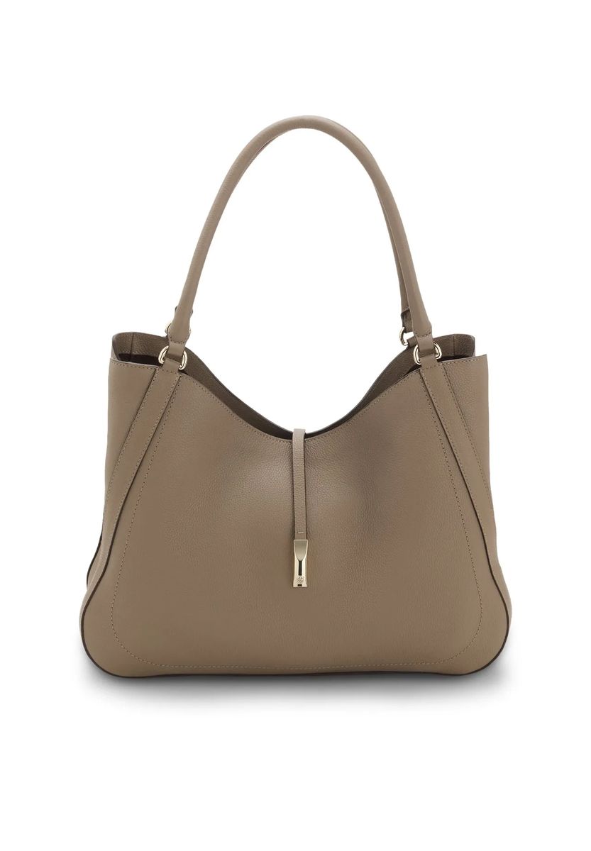 Elegante Henkeltasche aus genarbtem Leder
