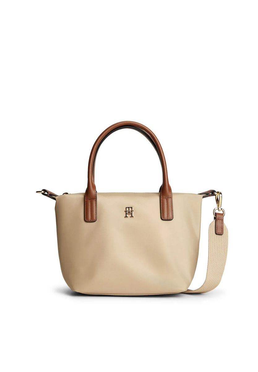 Kleine Nylon-Henkeltasche mit Logo