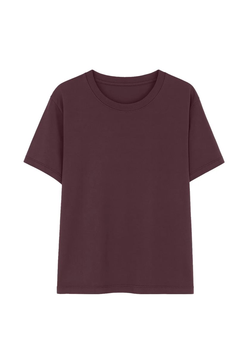 Locker geschnittenes Rundhals T-Shirt