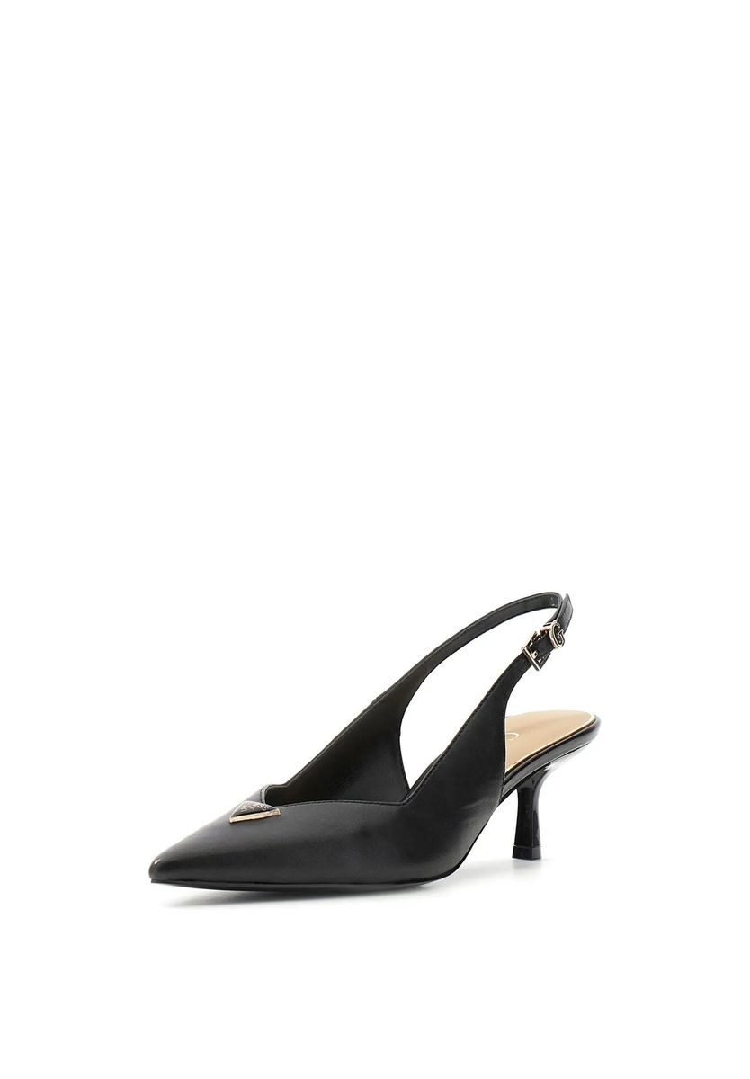 Elegante Leder-Slingpumps mit Spitzer Kappe