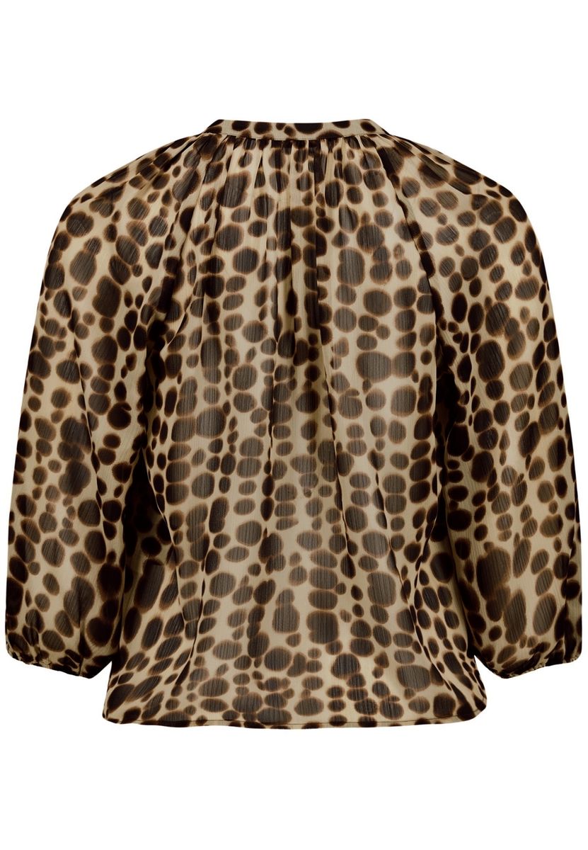 Leoprint-Bluse mit V-Ausschnitt