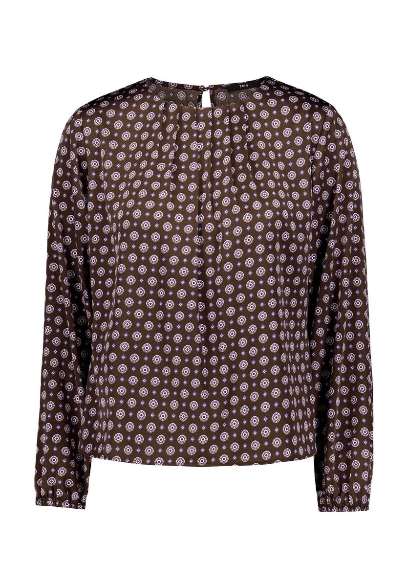 Satinbluse mit geometrischem Muster