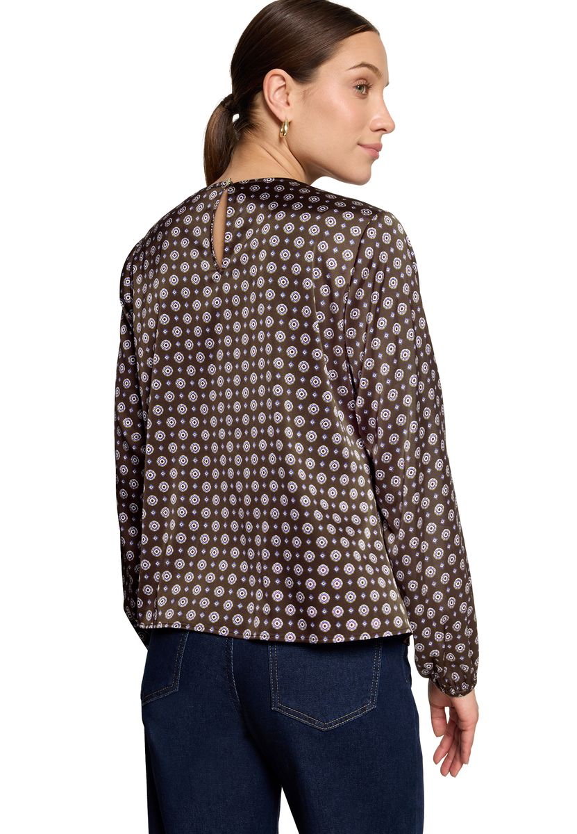 Satinbluse mit geometrischem Muster