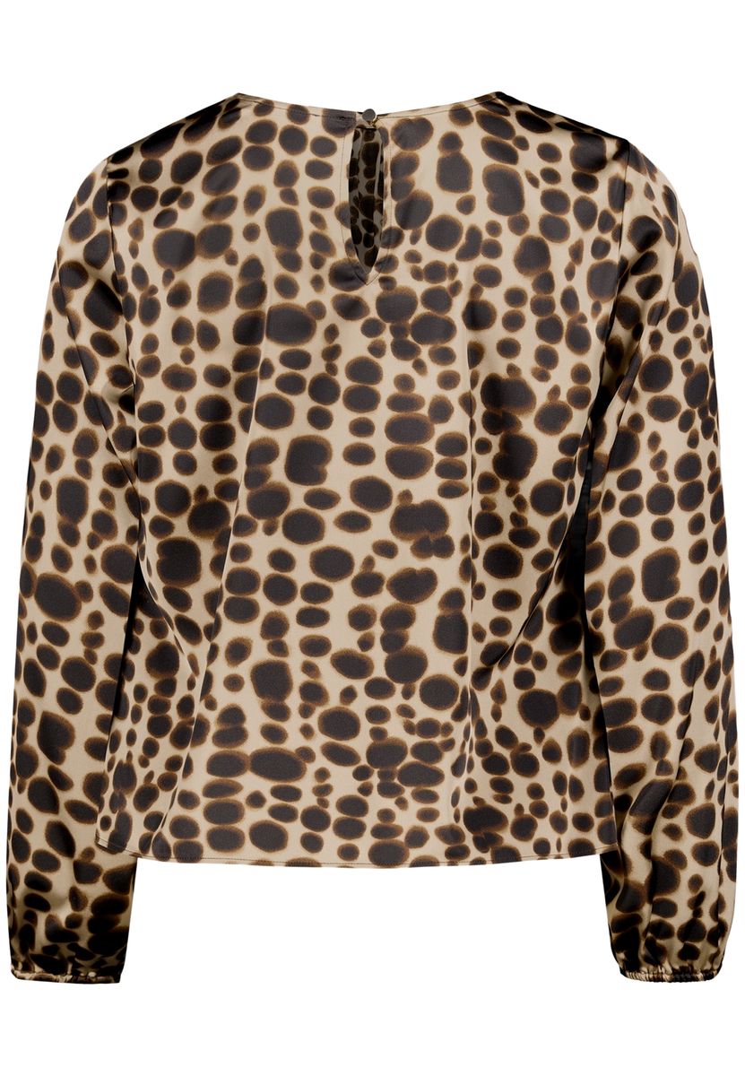 Satin-Bluse mit abstraktem Print