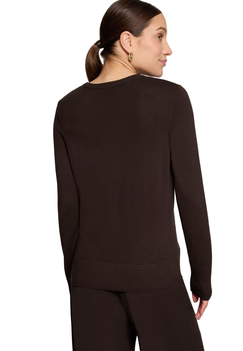 Klassischer Feinstrickpullover mit Rundhalsausschnitt