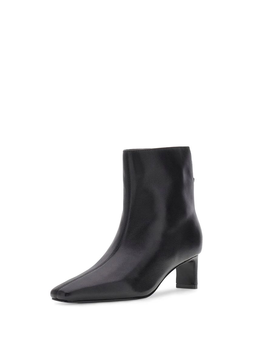 Elegante Leder-Stiefeletten mit Karree-Zehe
