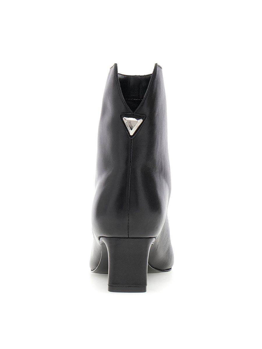 Elegante Leder-Stiefeletten mit Karree-Zehe