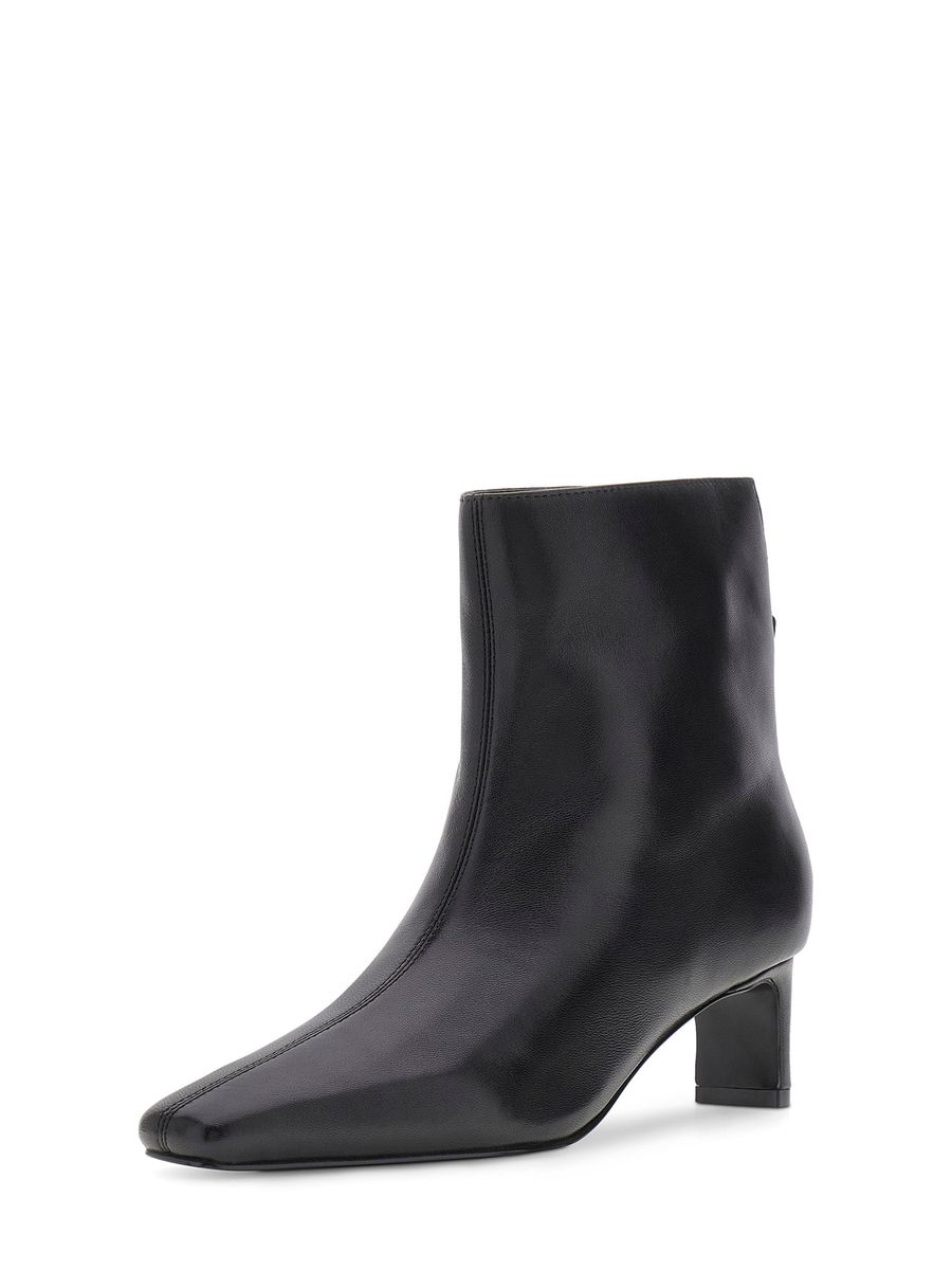 Elegante Leder-Stiefeletten mit Karree-Zehe