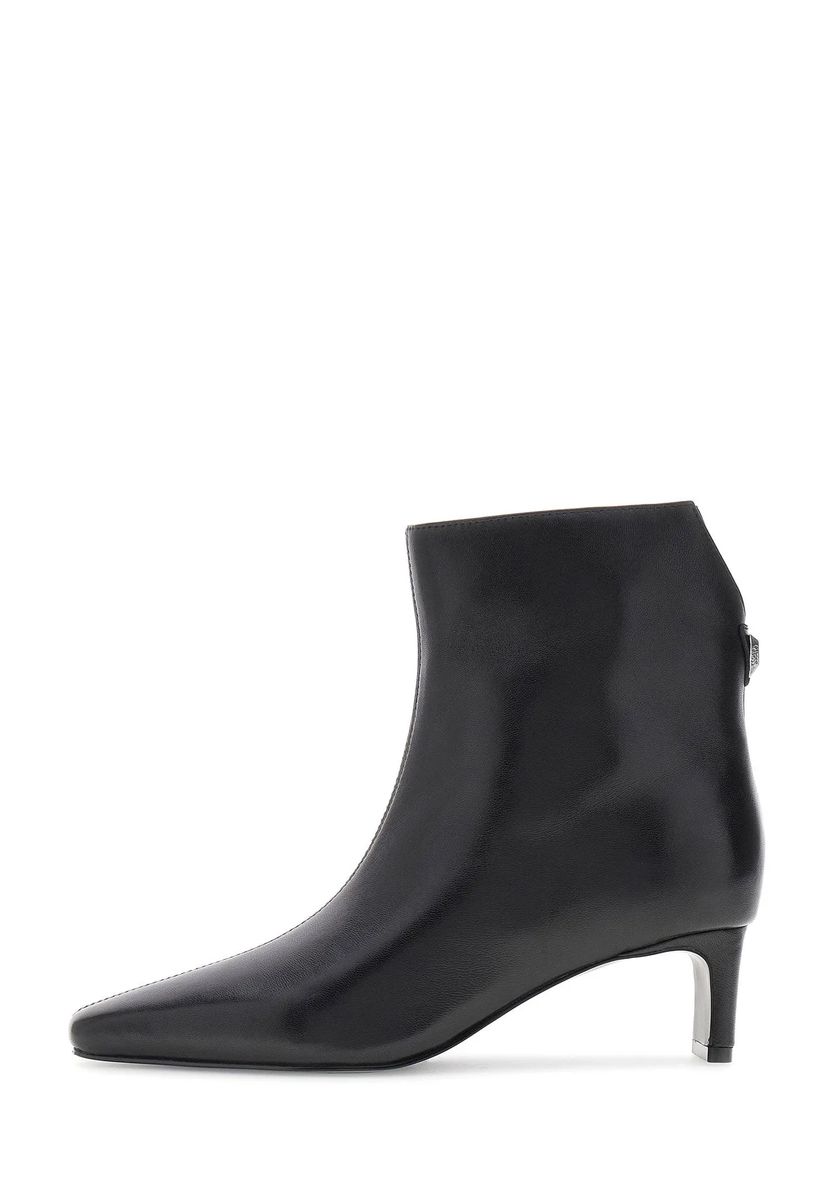 Elegante Leder-Stiefeletten mit Karree-Zehe