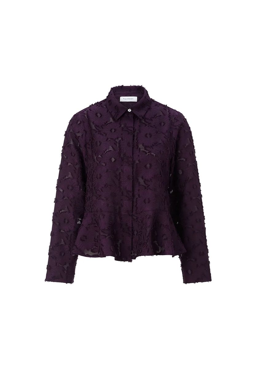 Strukturierte Peplum-Bluse mit Relief-Muster