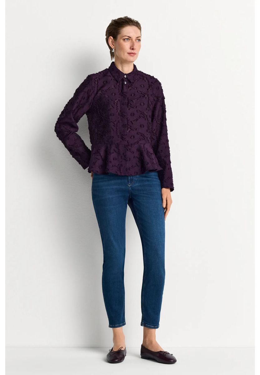 Strukturierte Peplum-Bluse mit Relief-Muster