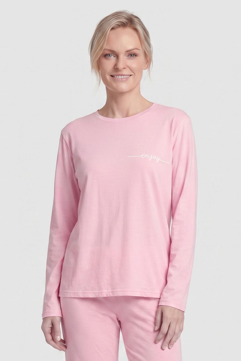 Langärmliges Schlafshirt mit Schriftzug