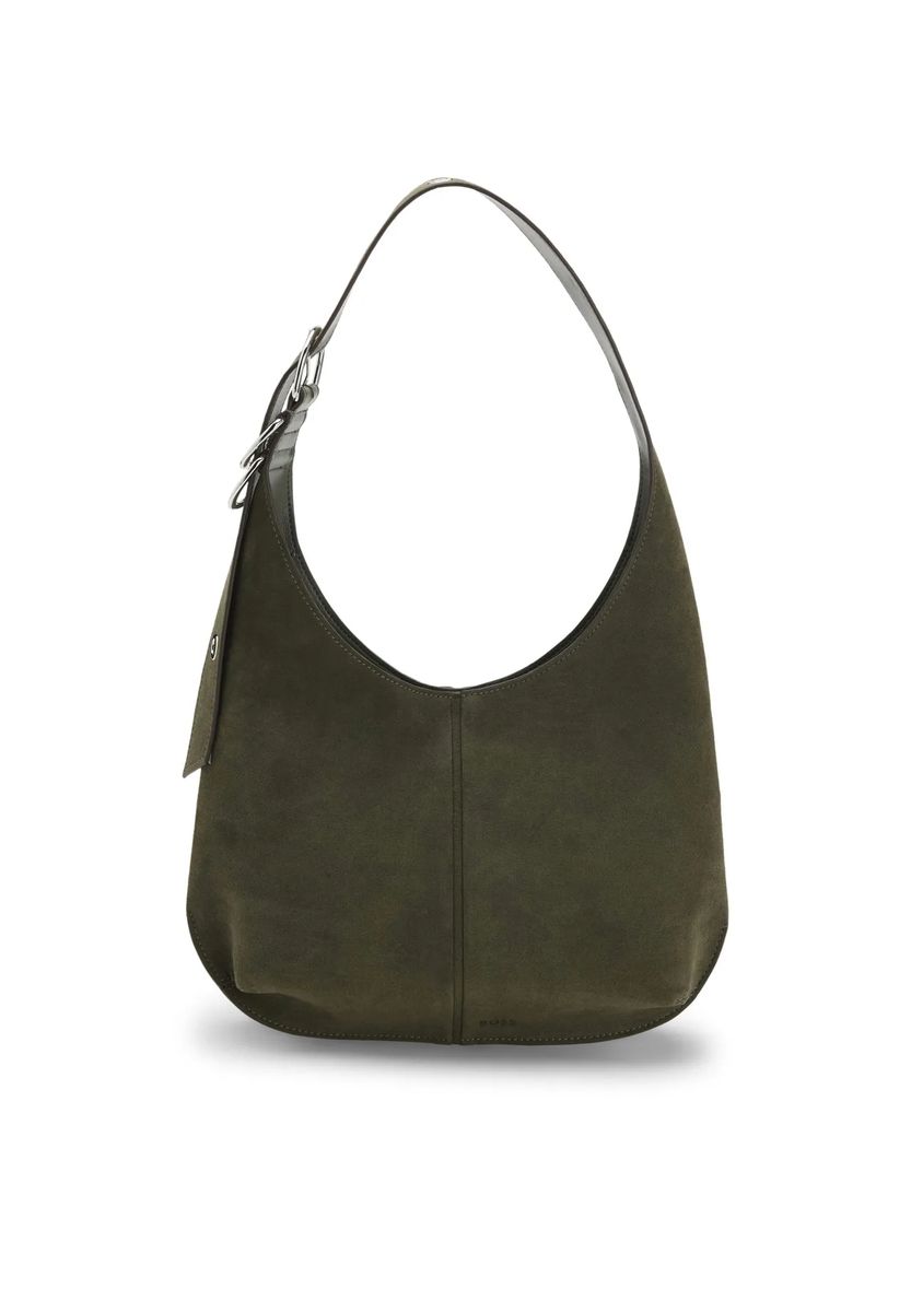 Weiche Hobo-Tasche aus Velourslederimitat