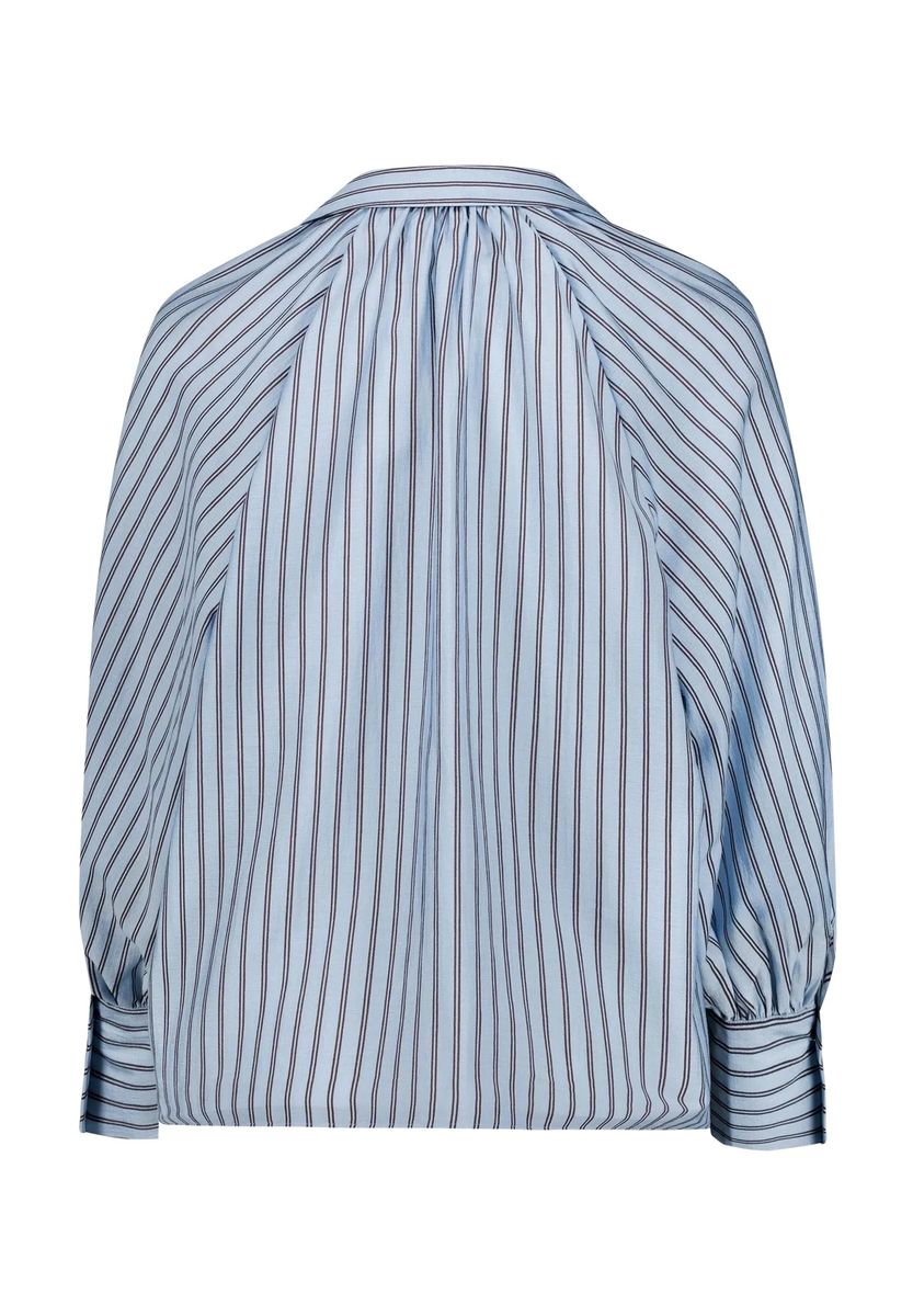 Gestreifte Raglanärmel-Bluse mit V-Ausschnitt