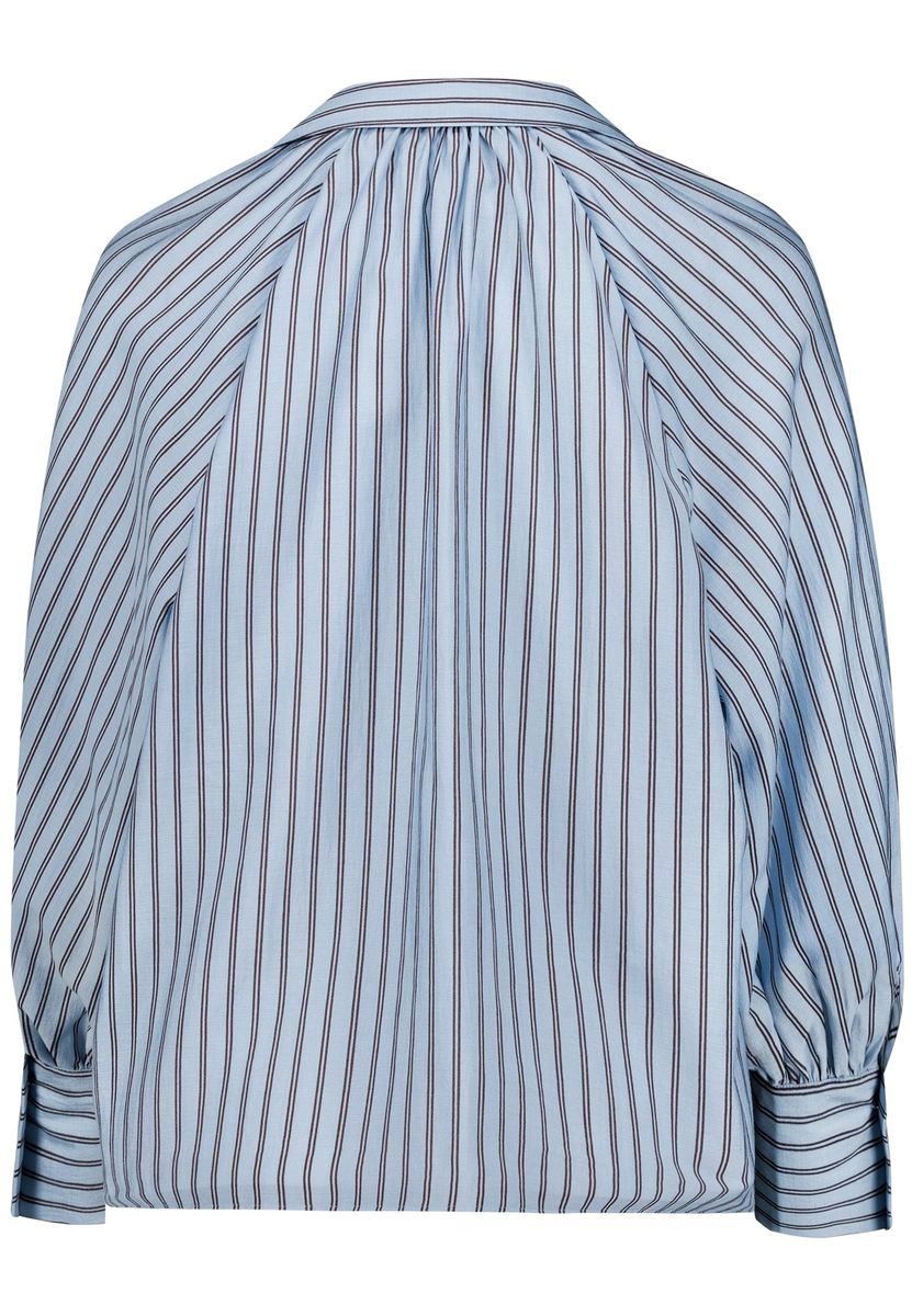 Gestreifte Raglanärmel-Bluse mit V-Ausschnitt