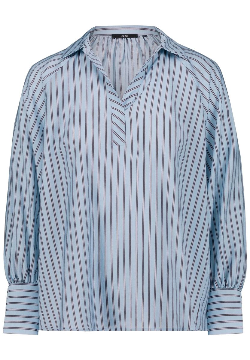 Gestreifte Raglanärmel-Bluse mit V-Ausschnitt