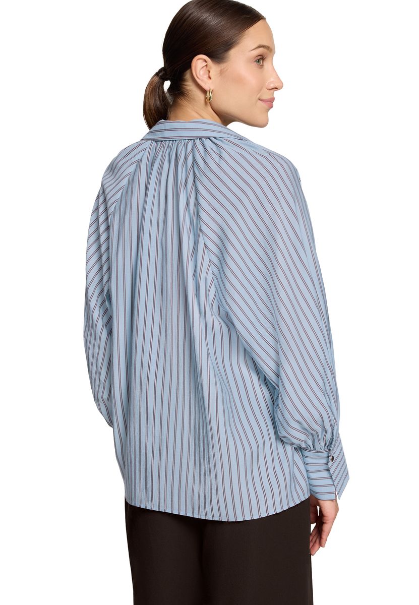 Gestreifte Raglanärmel-Bluse mit V-Ausschnitt