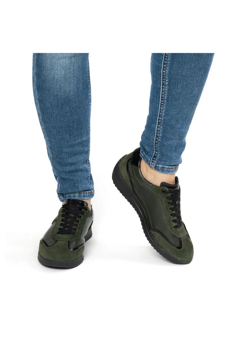 Low-Top Leder-Mix Sneaker
