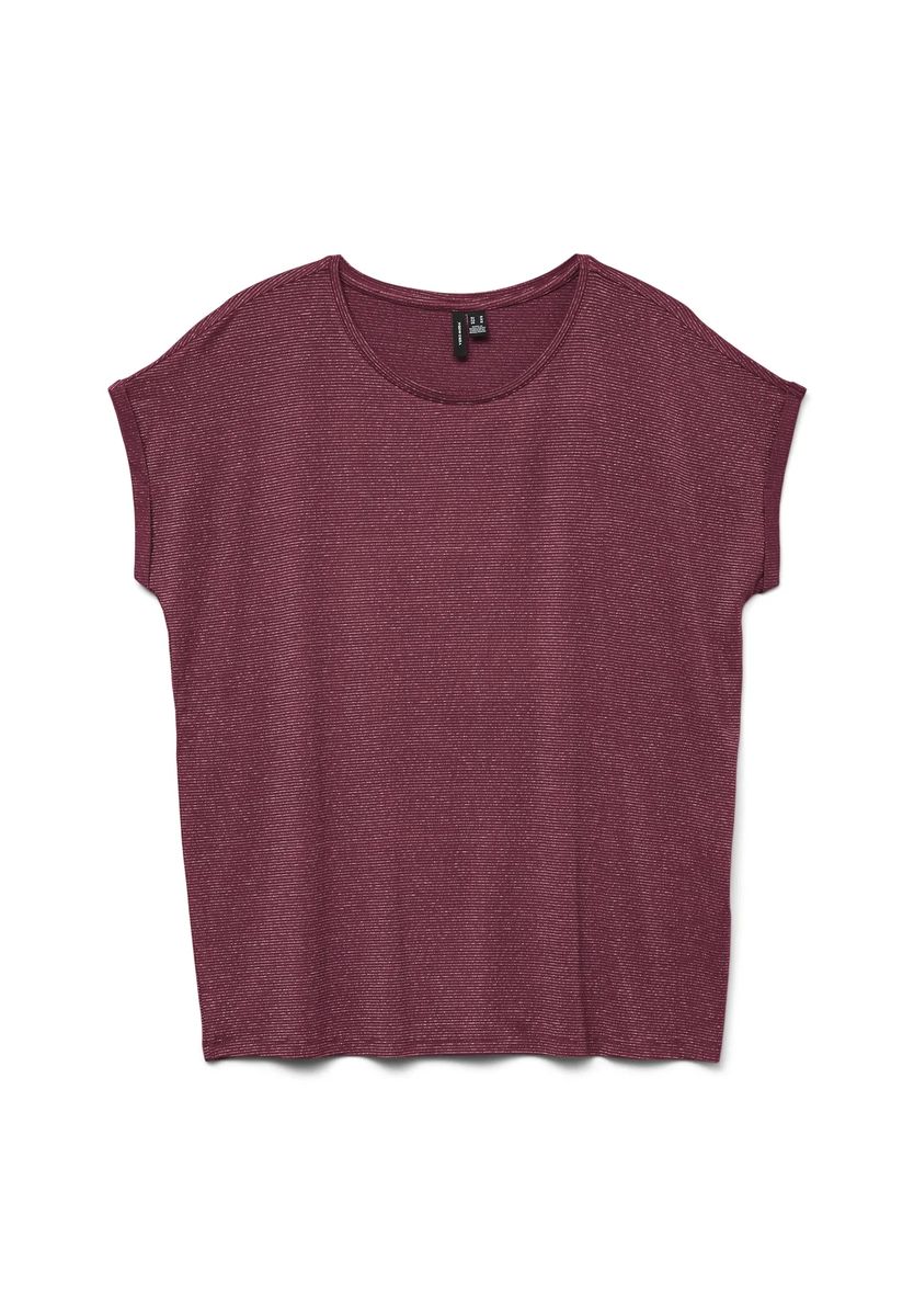 Lockeres T-Shirt mit Melange-Struktur