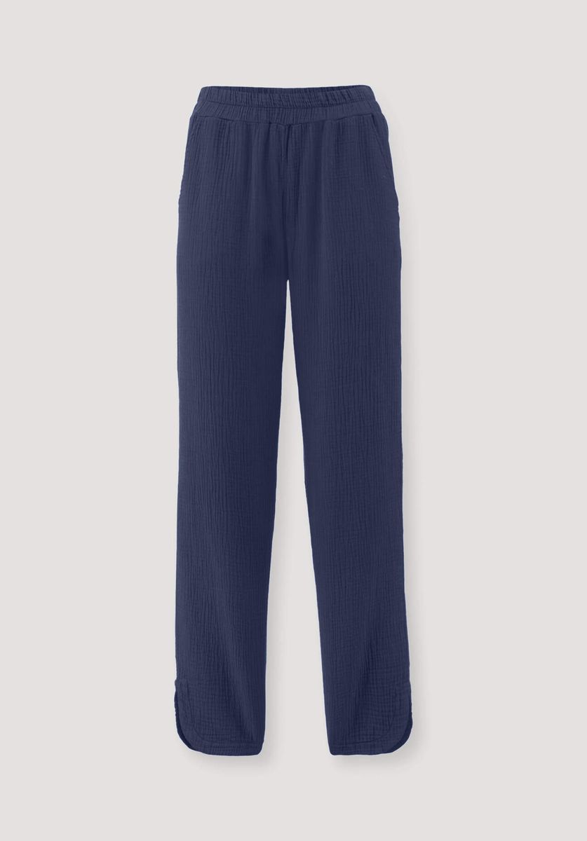 Lockere Loungehose aus Bio-Musselin