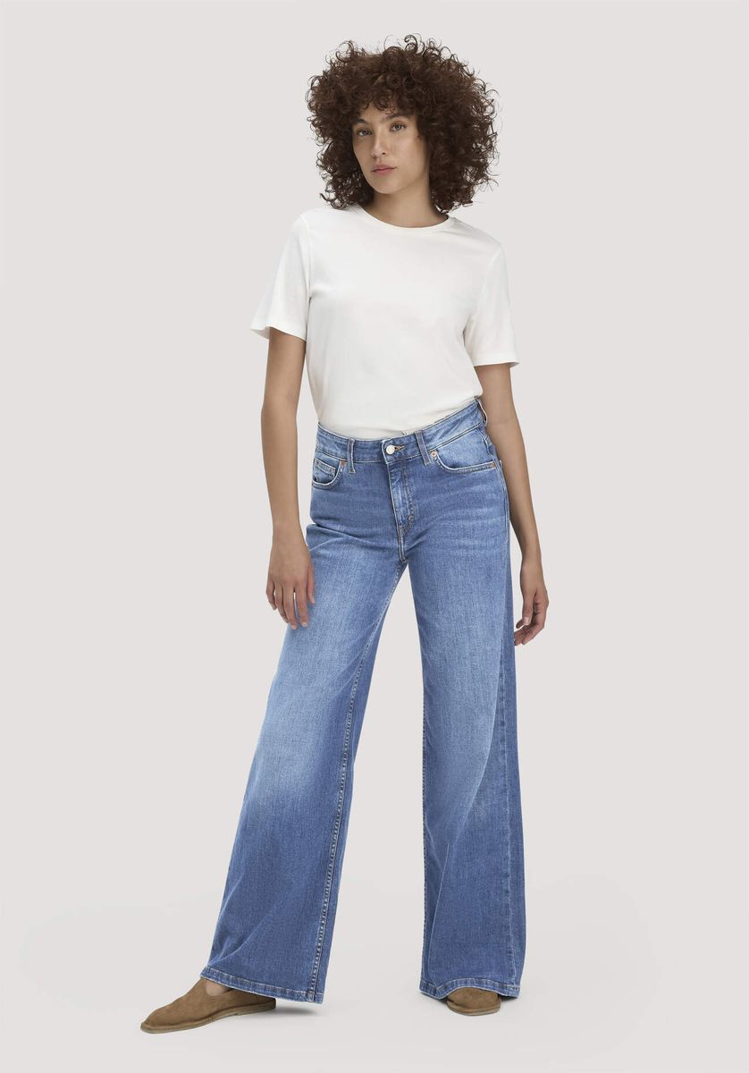 Hochtaillierte Wide-Leg Jeans aus Bio-Baumwolle