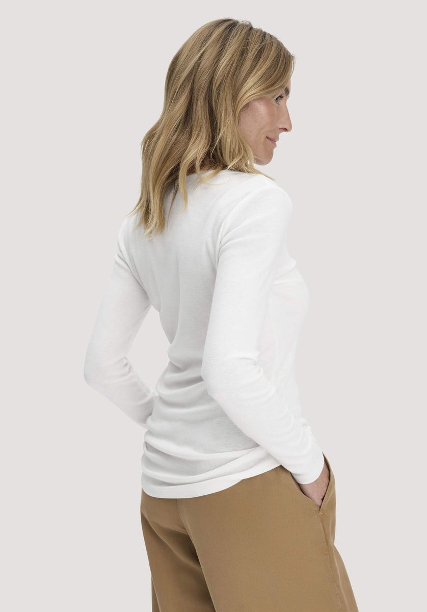 Rippstrick-Langarmshirt aus Baumwolle und Modal