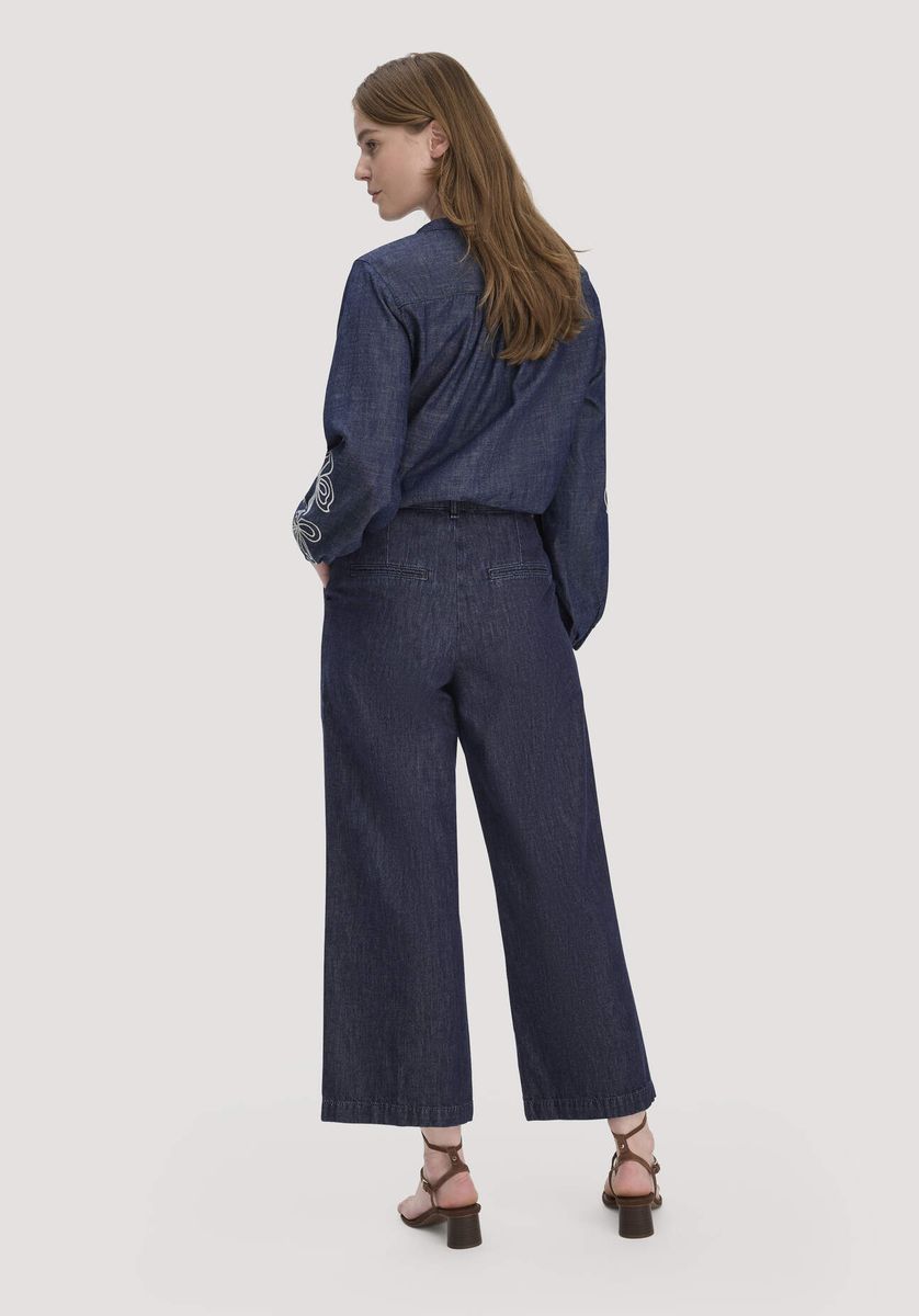 Weit geschnittene Bio-Denim Culotte