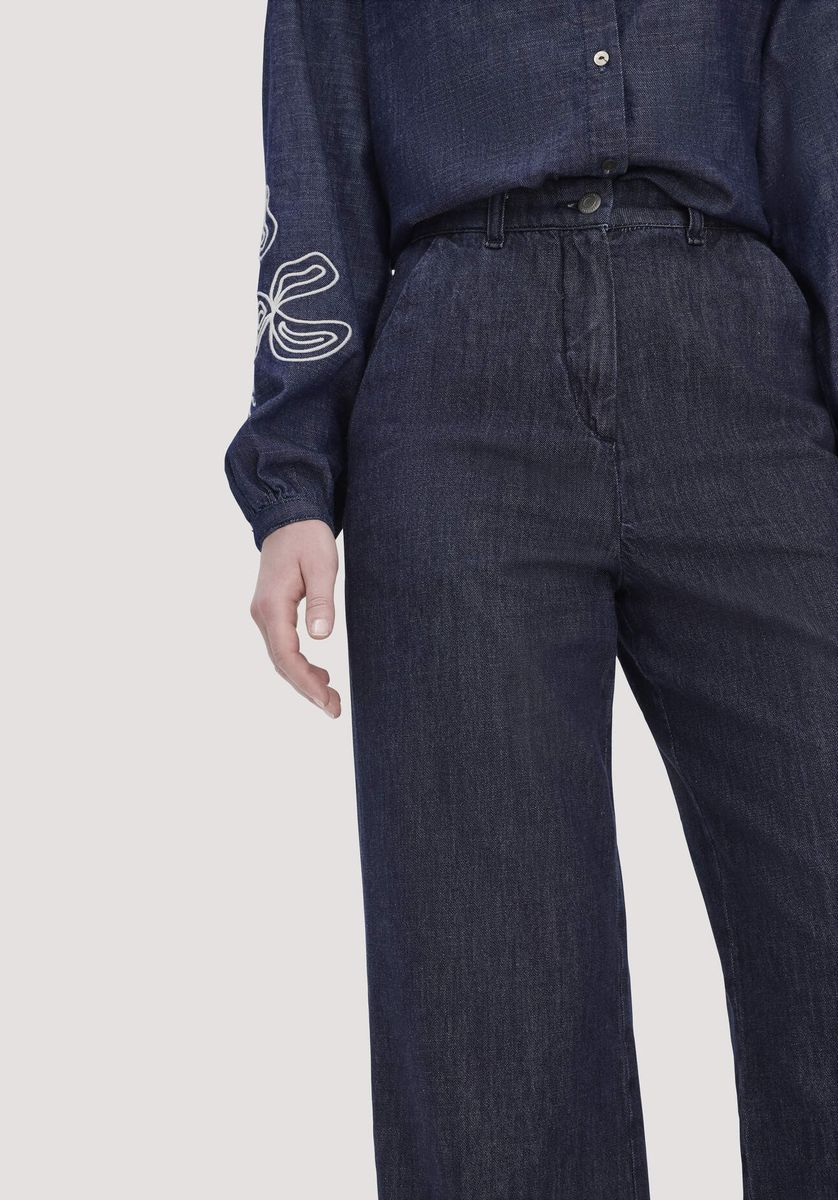 Weit geschnittene Bio-Denim Culotte