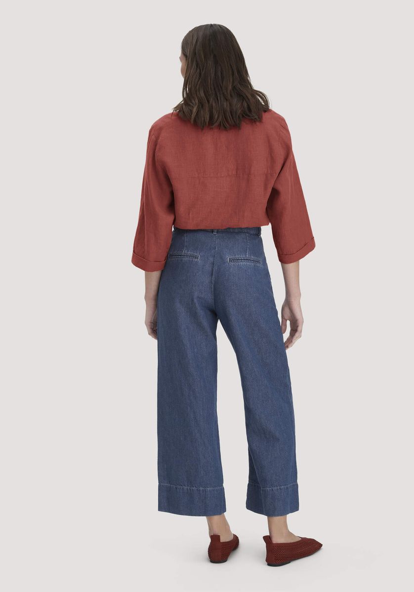 Weit geschnittene Denim-Culotte