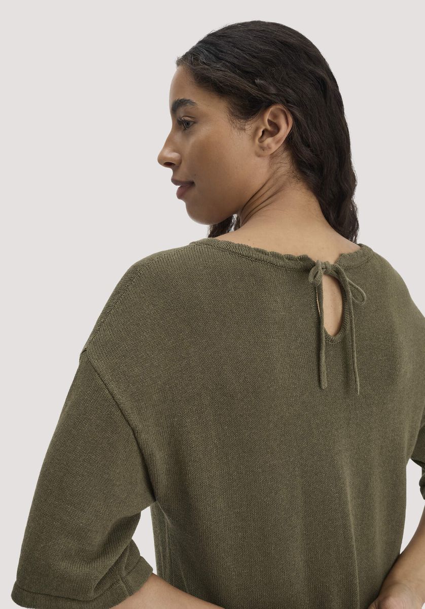 Lockeres Strickkleid aus Leinenmischung